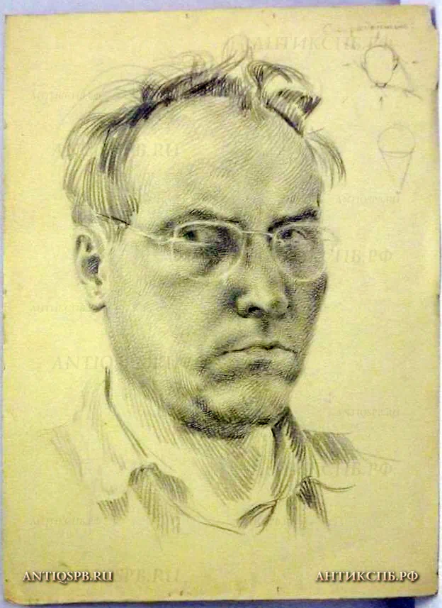 144. Рисунок "Автопортрет". Бумага, карандаш
